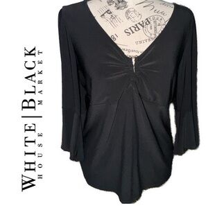 White House Black Market Black Blouse